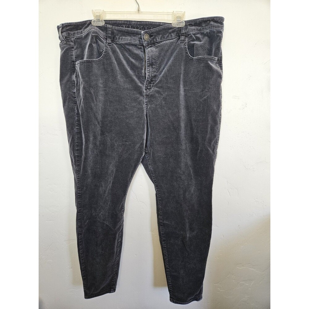 American Eagle Super Stretch Corduroy Pants Women's Size 24 Regular Gray